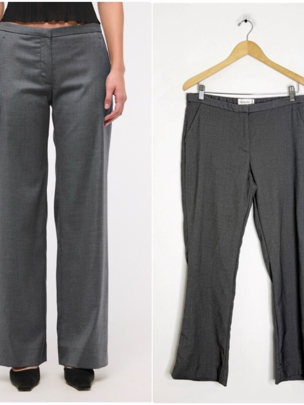 Abercrombie & Fitch Gray Trouser Pants Size 10 Short Mid Rise Career